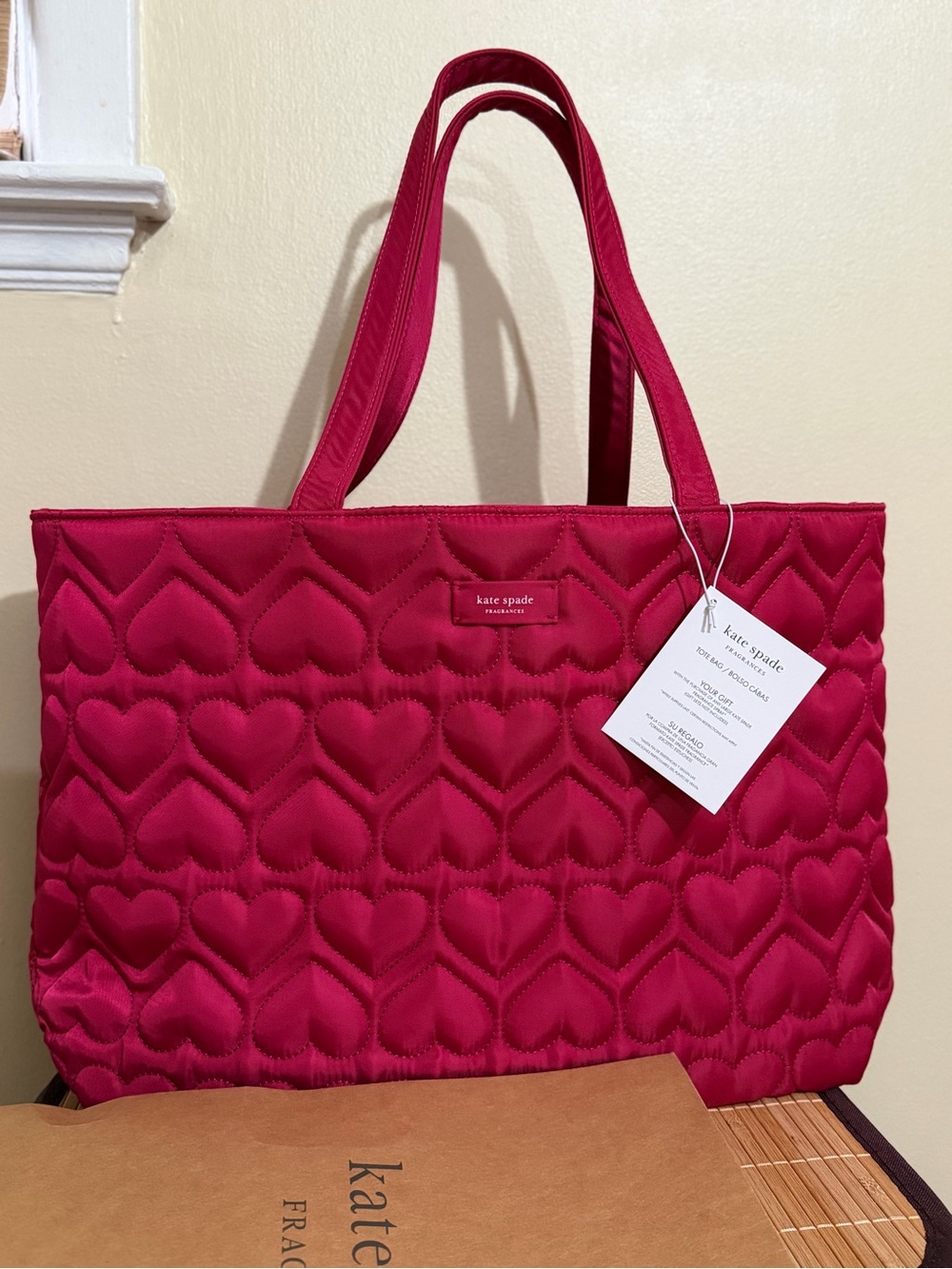 kate spade Quilted Heart Tote - Hot Pink